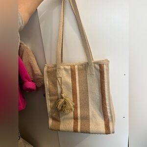 Boho canvas shoulder bag